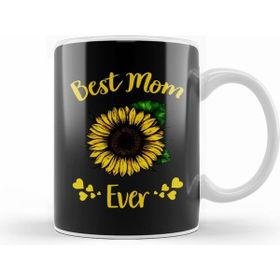 Humuts Best Mom Ever Sunflower Anneler Günü Kupa Bardak