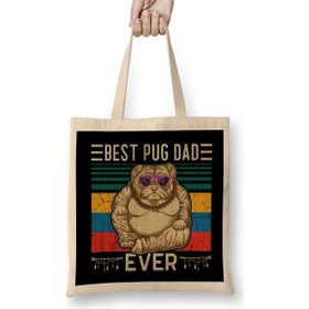 Humuts Best Pug Dad Ever Köpek 01 Bez Çanta