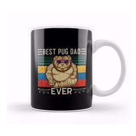 Humuts Best Pug Dad Ever Köpek 01 Kupa Bardak