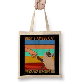 Humuts Best Siamese Cat Dad Ever Kedi Bez Çanta