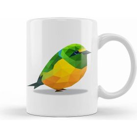 Humuts Bird Geometric Animal Blue Naped Chlorophonia Beyaz Kupa