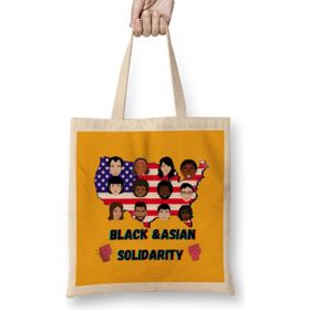 Humuts Black Asian Solidarity Stop Aapı Hate Bez Çanta