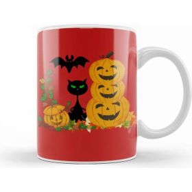 Humuts Black Cat Happy Halloween 2021 Beyaz Kupa