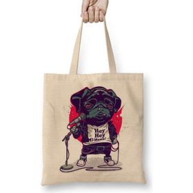 Humuts Black Dog Pug Köpek Bez Çanta