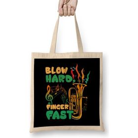 Humuts Blow Hard Finger Fast Funny Saxophone Musician Pun Bez Kadın Günlük Çanta