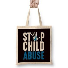 Humuts Blue Ribbon Stop Child Abuse Prevention Month Awareness Bez Kadın Günlük Çanta