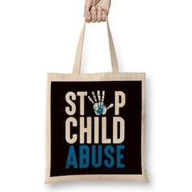 Humuts Blue Ribbon Stop Child Abuse Prevention Month Awareness Bez Kadın Günlük Çanta