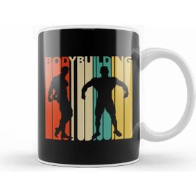 Humuts Bodybuilding Silhouette Retro Design Kupa Bardak