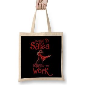 Humuts Born To Salsa Forced To Work Bez Uzun Saplı Açık Bej Rengi Çanta