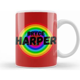 Humuts Bryce Harper Carton Art Baseball Gifts Vintage Retro Rainbow For Boys And Dad Kupa Bardak