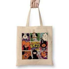 Humuts BT21 Halloween 01 Uzun Saplı Bez Kadın Günlük Çanta