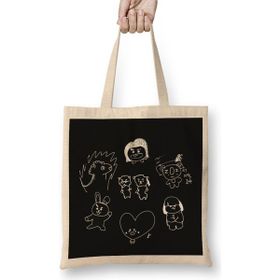 Humuts Bts BT21 Drawing White Bez Çanta