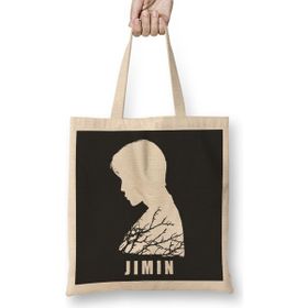 Humuts Bts Chim Chim Side Silhouette White And Branches Bts Army Kpop Bez Çanta