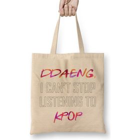 Humuts Bts Ddaeng I Can't Stop Listening To Kpop Army 01 Bez Uzun Saplı Açık Bej Rengi Çanta
