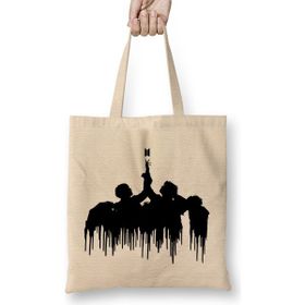 Humuts Bts Fake Love Melting Silhouette Black Army Kpop Bez Uzun Saplı Açık Bej Rengi Çanta