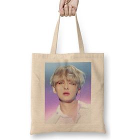 Humuts Bts Tae Painting Effect Blue And Pink Eyes Bts Army Kpop Gift BT21 01 Bez Çanta