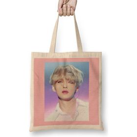 Humuts Bts Tae Painting Effect Blue And Pink Eyes Bts Army Kpop Gift BT21 Bez Çanta