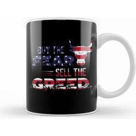Humuts Buy The Fear Sell The Greed Usa Flag Patriotic Kupa Bardak
