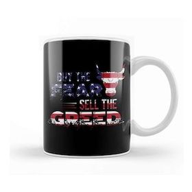 Humuts Buy The Fear Sell The Greed Usa Flag Patriotic Kupa Bardak