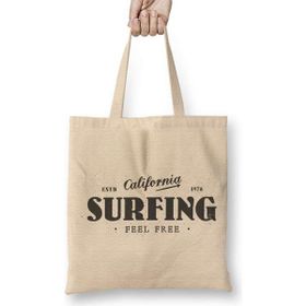 Humuts California Surfing Feel Free Bez Uzun Saplı Açık Bej Rengi Çanta