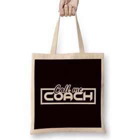 Humuts Call Me Coach Mentor Trainer Mindset Blogger Content Creator Bez Uzun Saplı Açık Bej Rengi Çanta