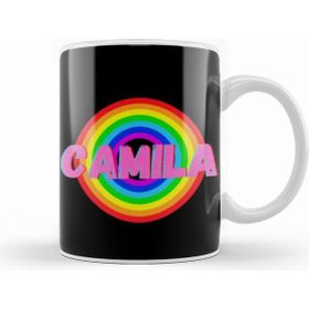 Humuts Camila Name Personalized Custom Vintage Retro Rainbow Style Design Gift Baby Gift For Her Beyaz Kupa