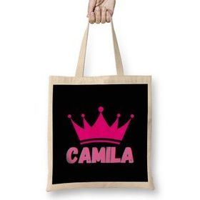 Humuts Camila -Name Personalized Custom - Vintage Retro Rainbow Style Design Gift Baby-Gift For Her Bez Kadın Günlük Çanta