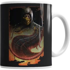 Humuts Camiseta Mortal Kombat Scorpion Games Beyaz Kupa