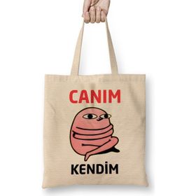 Humuts Canım Kendim Aşk Sevgi Komik Bez Kadın Günlük Çanta