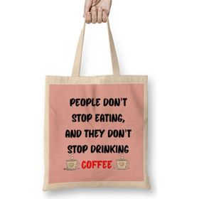 Humuts Cat Funny Coffee Drinks Art Lover Gift Quote - Vintage Retro Rainbow Style Bez Kadın Günlük Çanta