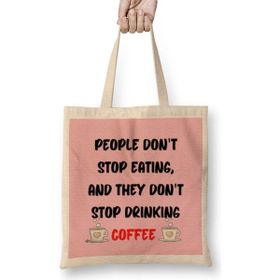 Humuts Cat Funny Coffee Drinks Art Lover Gift Quote - Vintage Retro Rainbow Style Bez Kadın Günlük Çanta