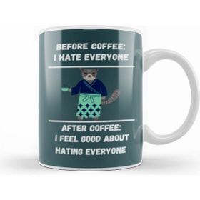 Humuts Cat Funny Coffee Drinks Lover Gift Quote Ninja Vintage Retro Rainbow Style Kupa Bardak