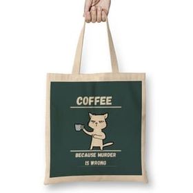 Humuts CAT Funny Coffee Drinks Lover Gift Quote - Vintage Retro Rainbow Style Bez Kadın Günlük Çanta