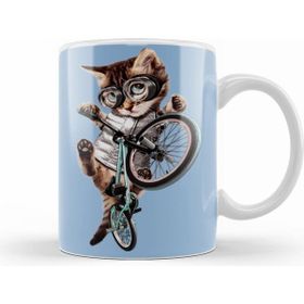 Humuts Cat Kedi Bisiklet Şov Kupa Bardak