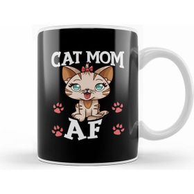 Humuts Cat Mom Af Hilarious Crazy Cat Lady Kitty Obsessed Kupa Bardak