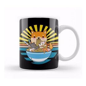 Humuts Cat Ramen Dog Shiba Inu Japanese Kawaii Cute Anime Puppy Kupa Bardak
