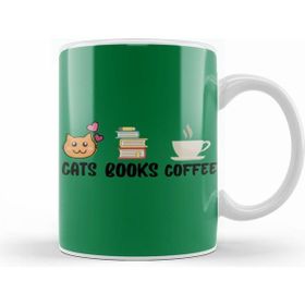 Humuts Cats Coffee Books Kupa Bardak