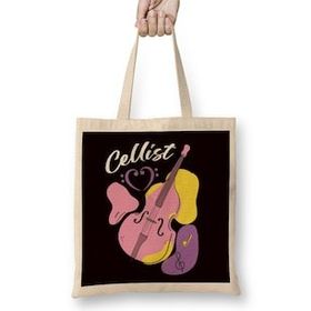 Humuts Cello Cellist Orchestra Musical Instrument Classical Music Bez Kadın Günlük Çanta