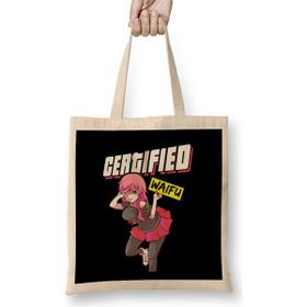Humuts Certified Waifu Anime Girl Japanese Manga Senpai Bez Kadın Günlük Çanta