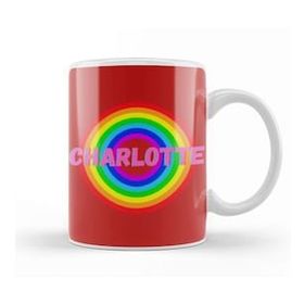 Humuts Charlotte Name Personalized Custom Vintage Retro Rainbow Style Design Gift Baby Gift For Her Kupa Bardak