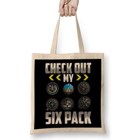 Humuts Check Out My Six Pack Airplane Pilot Aviation Pun Bayan Günlük Çanta