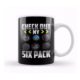 Humuts Check Out My Six Pack Airplane Pilot Aviation Pun Kupa Bardak