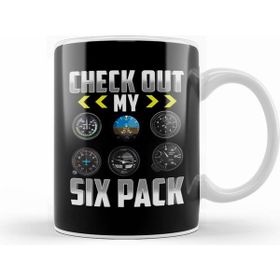 Humuts Check Out My Six Pack Airplane Pilot Aviation Pun Kupa Bardak