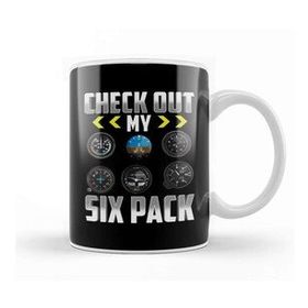 Humuts Check Out My Six Pack Airplane Pilot Aviation Pun Kupa Bardak