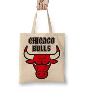 Humuts Chicago Bulls Basketbol Uzun Saplı Açık Bej Bez Çanta