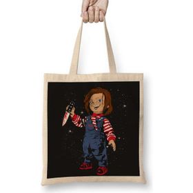 Humuts Child's Play Chucky Uzun Saplı Açık Bej Bez Çanta