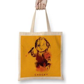Humuts Child's Play-Good Guys Chucky Uzun Saplı Açık Bej Bez Çanta