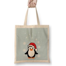 Humuts Christmas Penguin Cute Santa Hat Bez Çanta