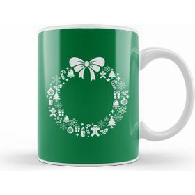 Humuts Christmas Wreath Pattern Kupa Bardak