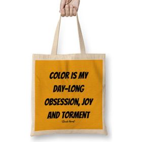 Humuts Claude Monet Quotes Gifts - Vintage Retro Rainbow Style Bez Kadın Günlük Çanta